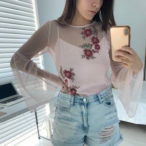 Transparent Hollister long sleeve top